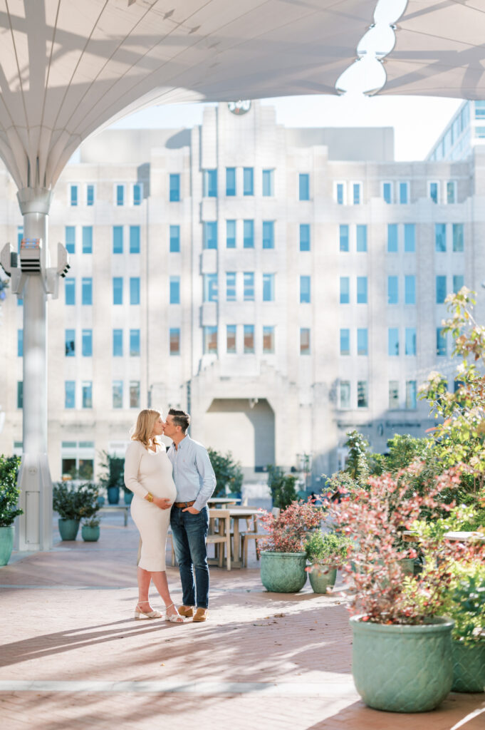 maternity photography fort worth sundance square - portrait of expecting parents