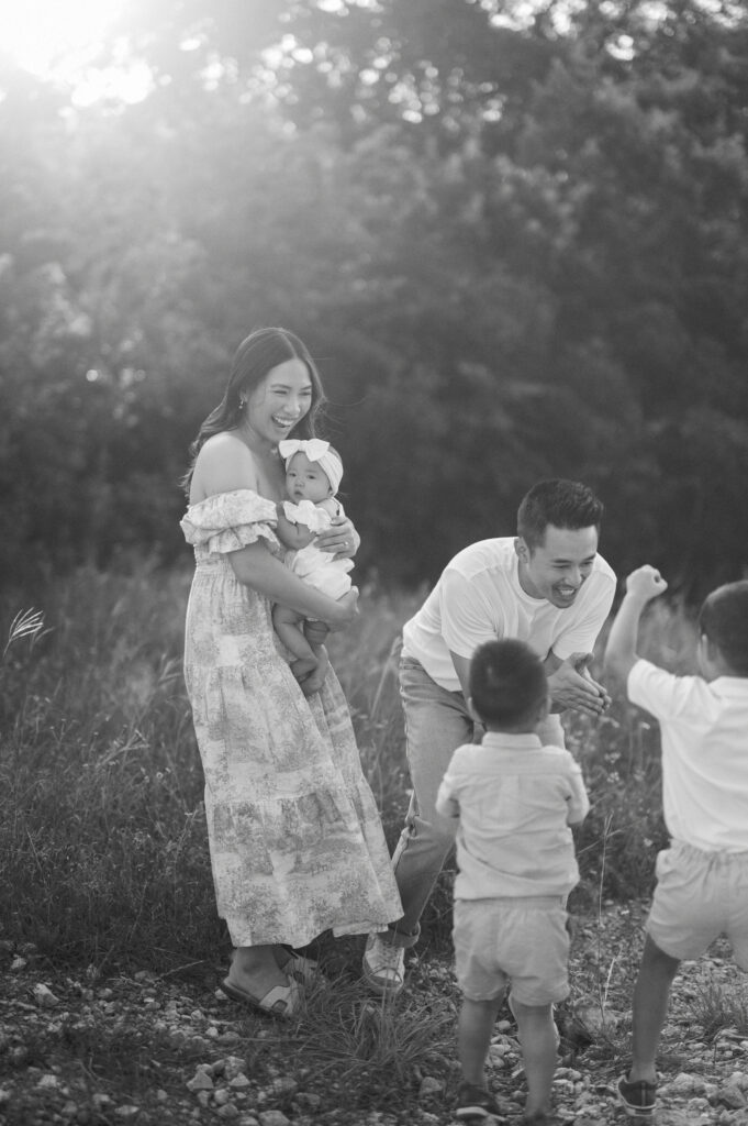 fort worth family photography session by a creek