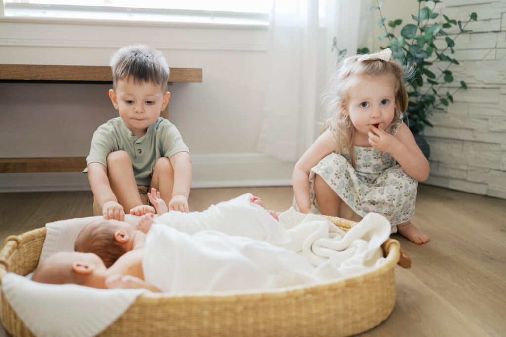 twin newborn photography session at home, dfw newborn photographer