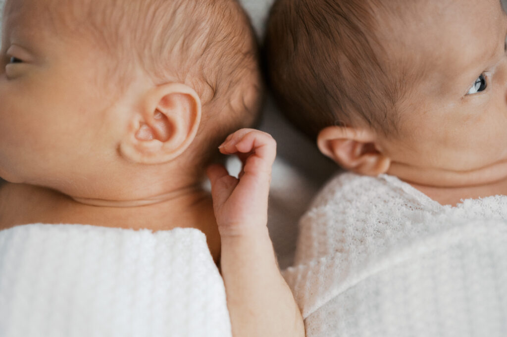 twin newborn photography session at home, dfw newborn photographer