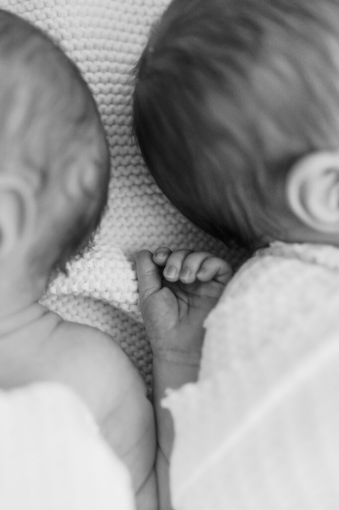 twin newborn photography session at home, dfw newborn photographer
