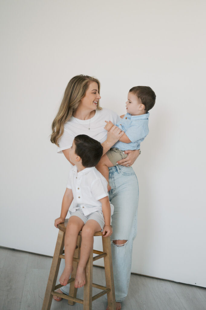 fort worth motherhood photography session in studio