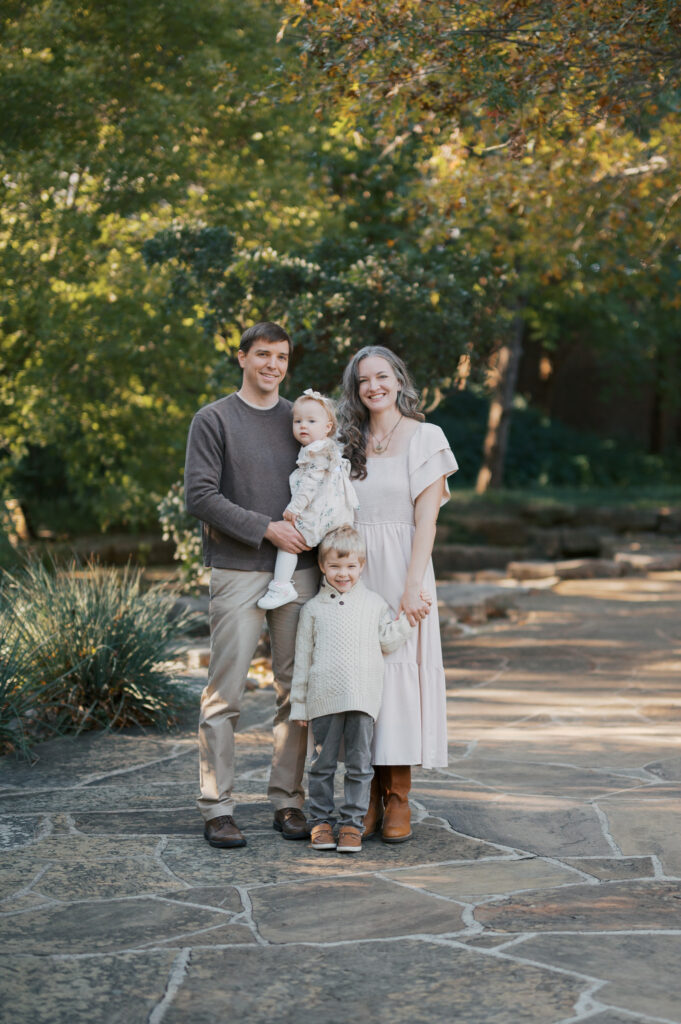 family portrait at the fort worth botanic garden in the fall