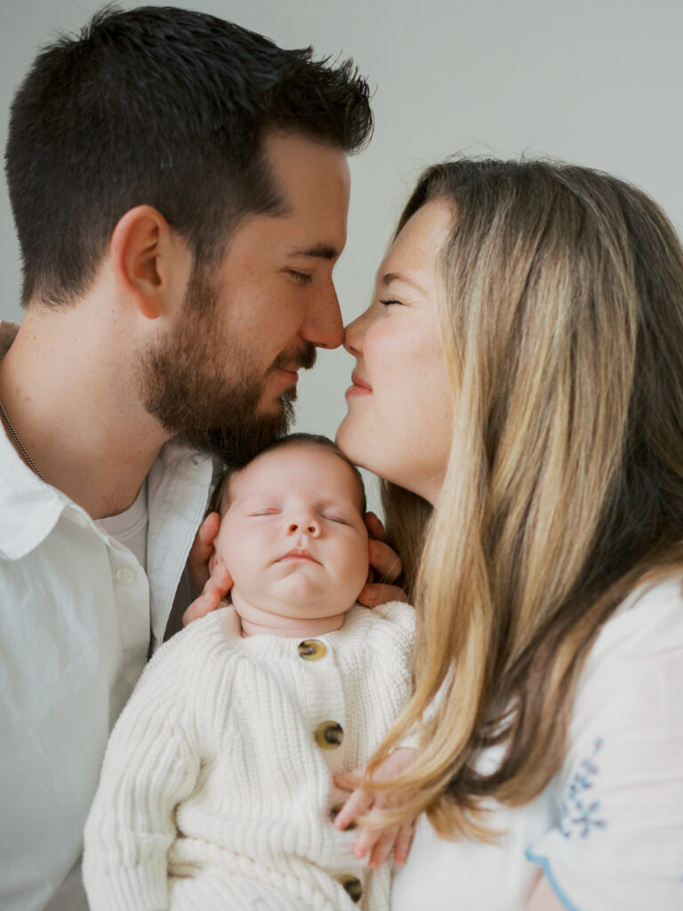 fort worth studio newborn session with siblings family of five
