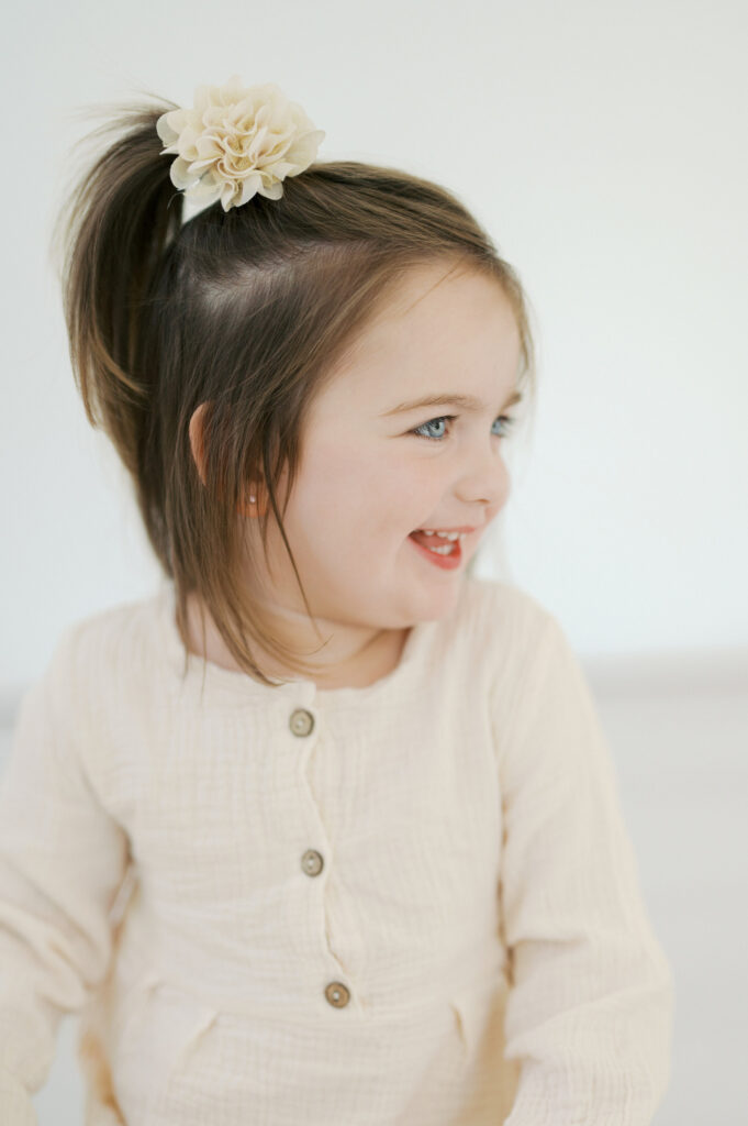 childhood portrait during family photos at studio in fort worth
