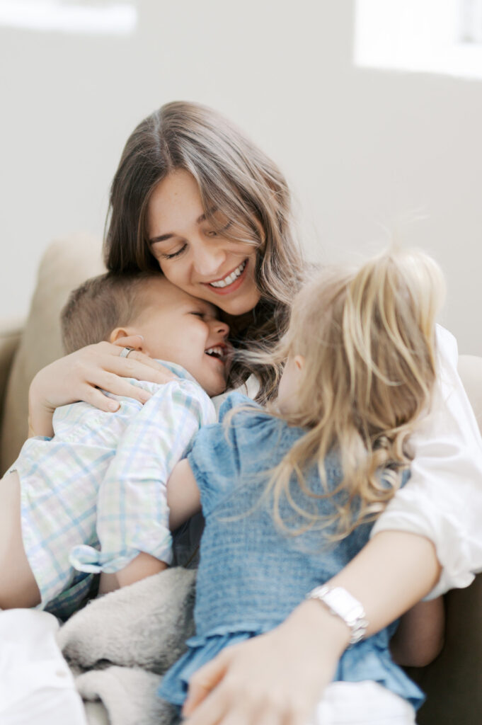 motherhood photo session in fort worth with twins