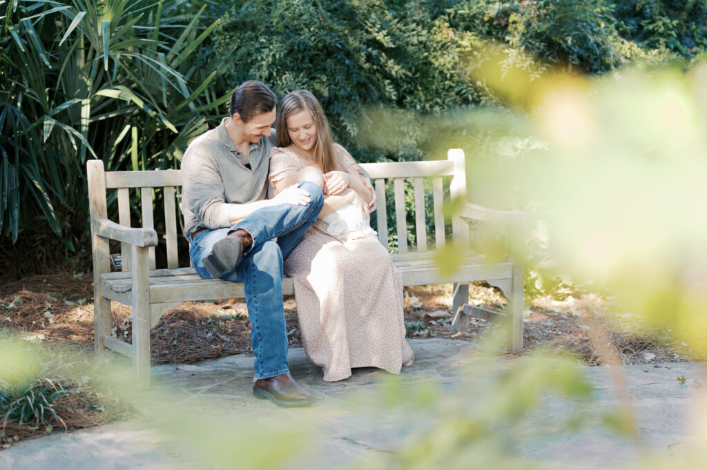 newborn family photos at the fort worth botanic garden