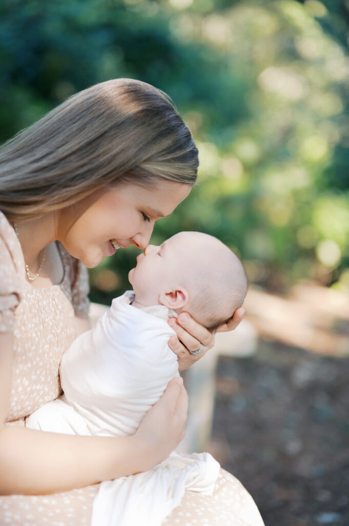 newborn family photos at the fort worth botanic garden