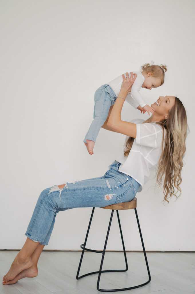 motherhood photography session in fort worth studio