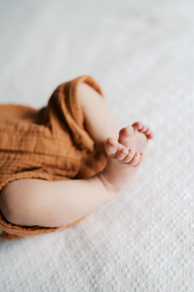 baby toes during newborn photography session fort worth dallas