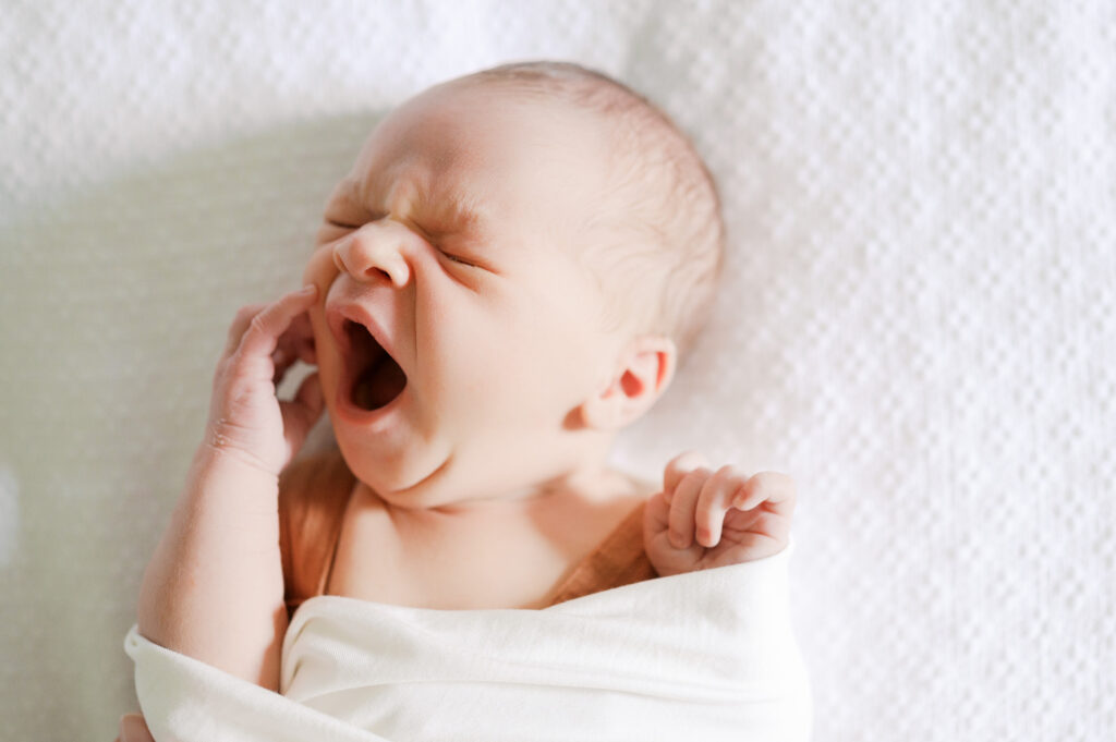 newborn photography fort worth, baby yawns