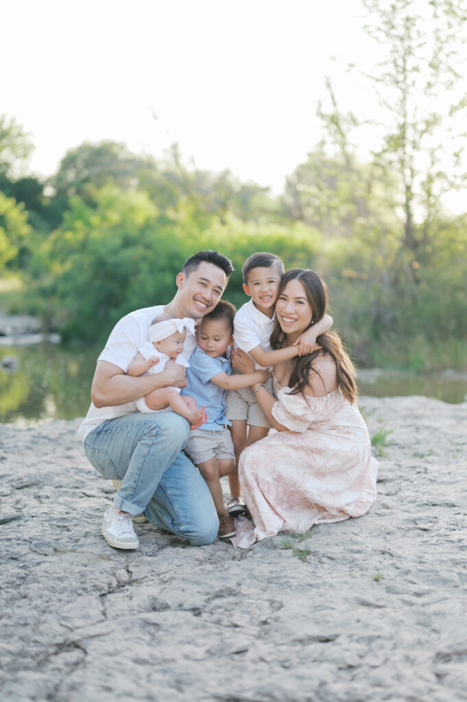 fort worth family photography session by a creek