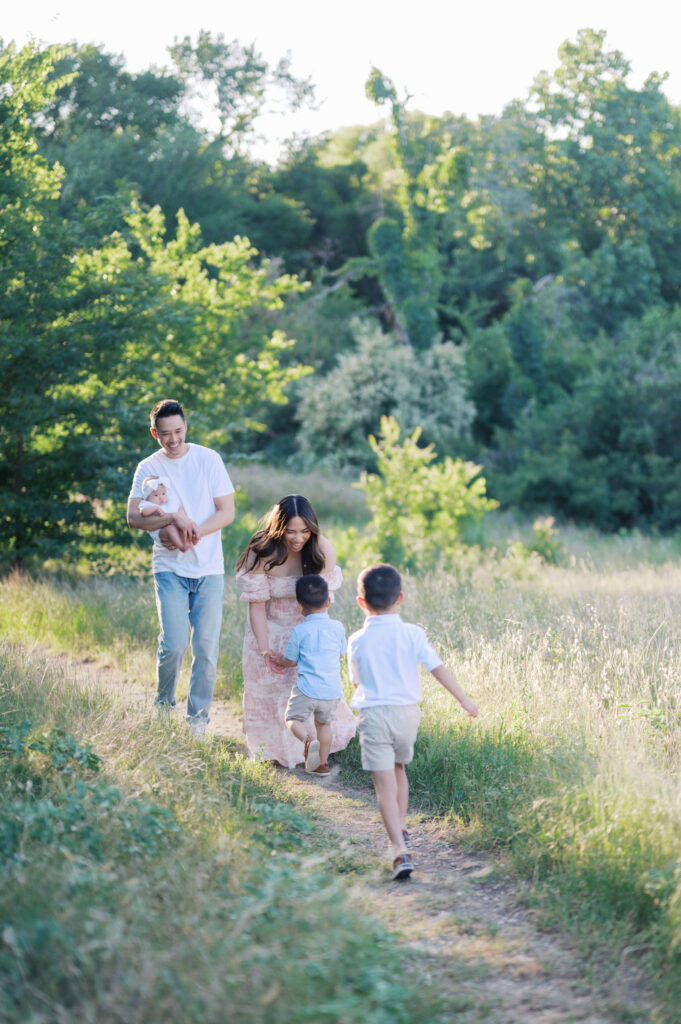 fort worth family photography session by a creek