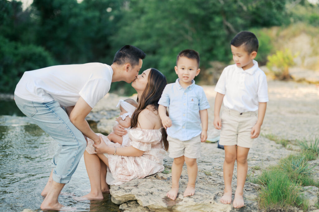 fort worth family photography session by a creek