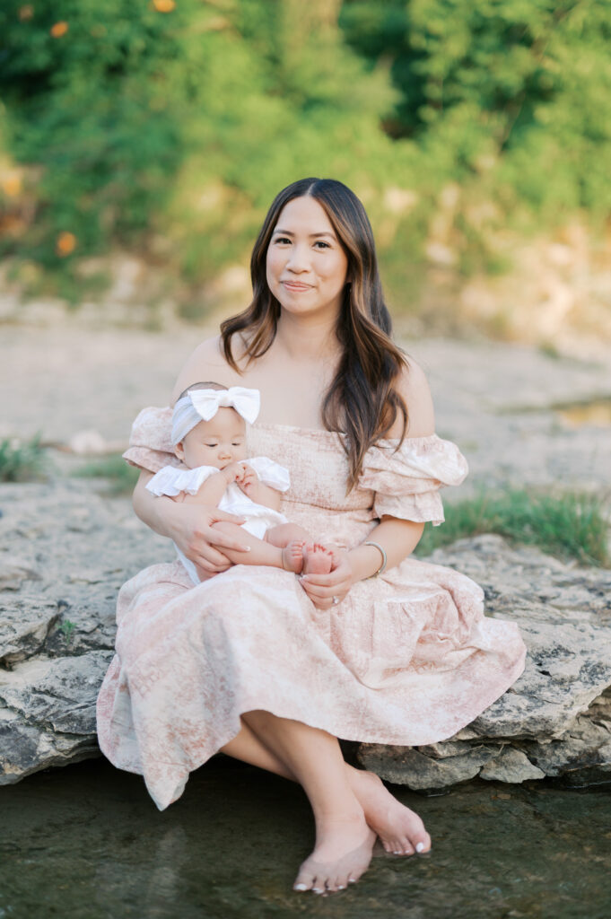 fort worth family photography session by a creek
