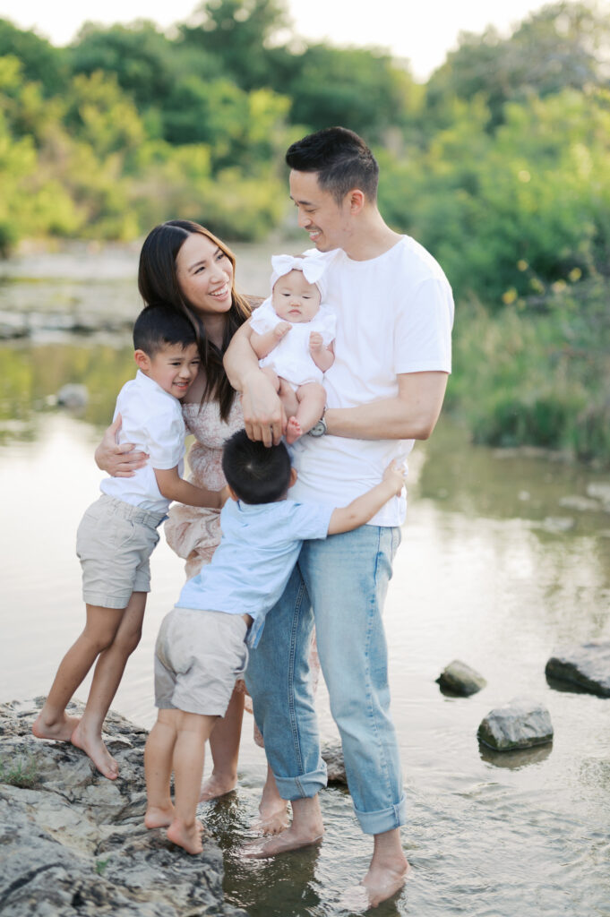 fort worth family photography session by a creek
