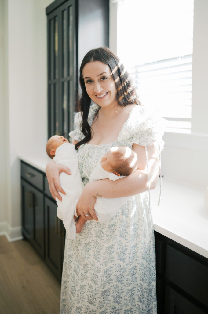 twin newborn photography session at home, dfw newborn photographer