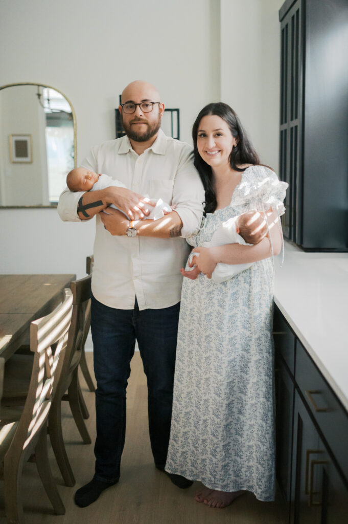 twin newborn photography session at home, dfw newborn photographer